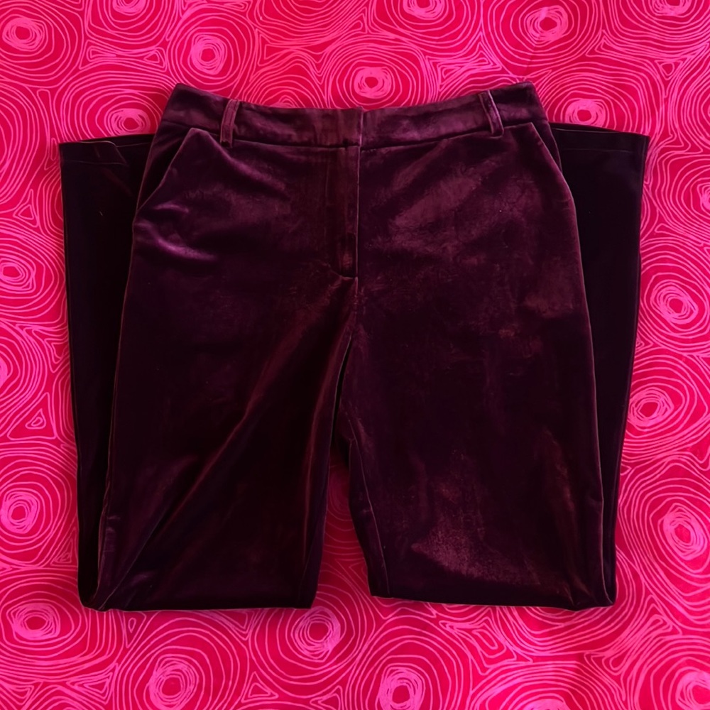 Red velvet trousers